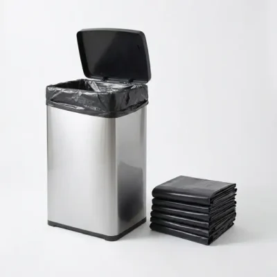 Bao bì nilon không quai cho thùng rác 20-30 lít, túi đựng rác đen kích thước 60x60cm