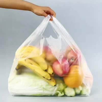 Túi bóng trắng 10kg có quai xách