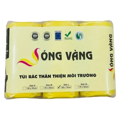 Túi ni lông thân thiện với môi trường màu vàng size 45x55cm