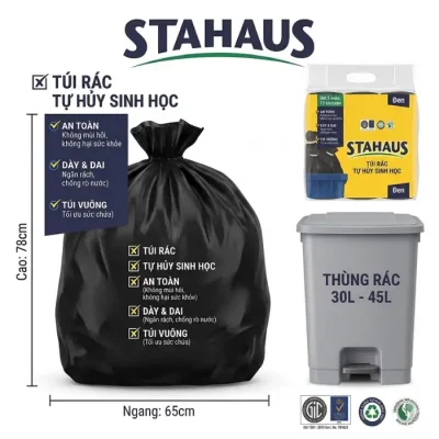 Túi ni lông thân thiện môi trường màu đen