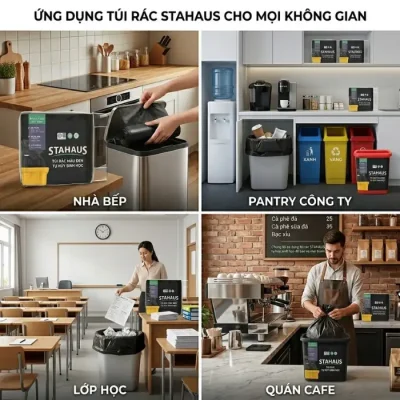 Túi ni lông thân thiện môi trường màu đen Stahaus