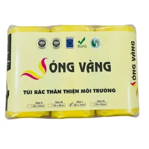 Túi ni lông thân thiện với môi trường màu vàng size 45x55cm