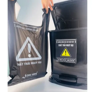Túi bóng đựng chất thải y tế màu đen, chứa rác nguy hại