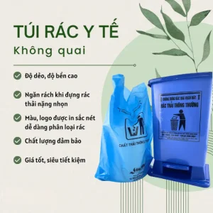 Túi đựng rác y tế màu xanh