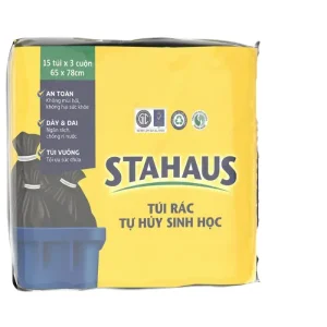 Túi ni lông thân thiện môi trường màu đen Stahaus size 65x78cm