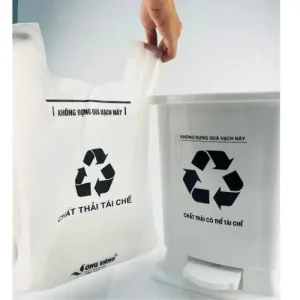 Túi rác y tế màu trắng, đựng chất thải chuẩn y tế