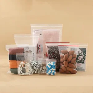 Túi zip chỉ đỏ 4x 7,5cm, túi mini đựng phụ kiện