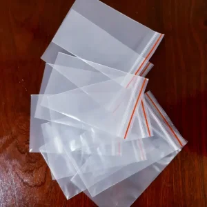 Túi zip chỉ đỏ 5x8.5cm trong suốt đựng đồ nhỏ gọn