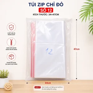 Túi zip số 12 (34×47cm) – Đa năng, đựng đồ lớn gọn gàng, dễ bảo quản